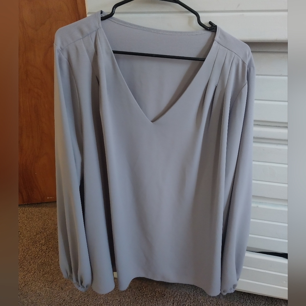 Elegant Gray Women's Blouse Size 2XL